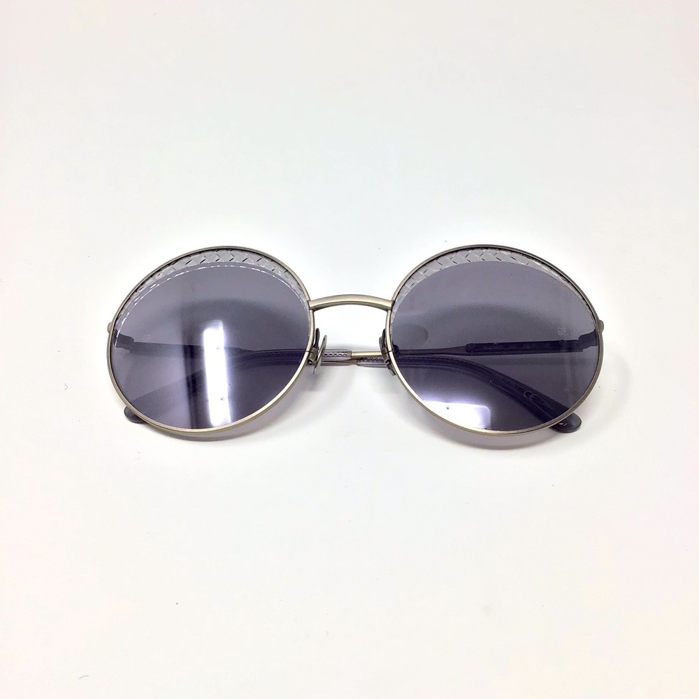 NWT Bottega Veneta Silver Grey Round Sunglasses - Picture 3 of 11
